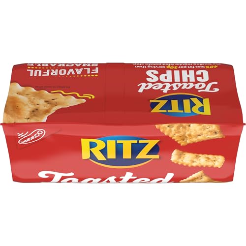 RITZ Toasted Chips Sour Cream and Onion Crackers, Party Snacks, 8.1 oz