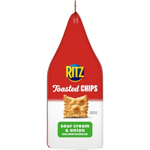 RITZ Toasted Chips Sour Cream and Onion Crackers, Party Snacks, 8.1 oz
