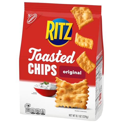 RITZ Toasted Chips Sour Cream and Onion Crackers, Party Snacks, 8.1 oz