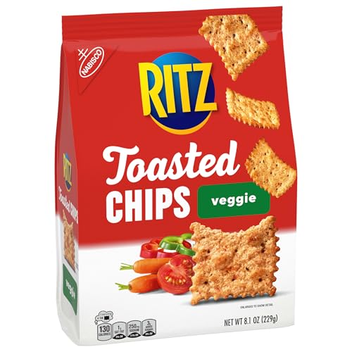 RITZ Toasted Chips Sour Cream and Onion Crackers, Party Snacks, 8.1 oz