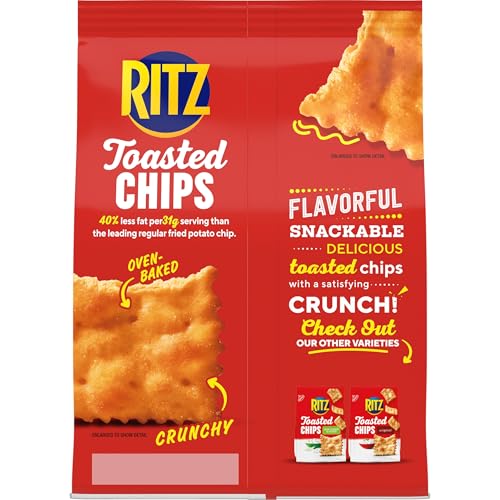 RITZ Toasted Chips Sour Cream and Onion Crackers, Party Snacks, 8.1 oz