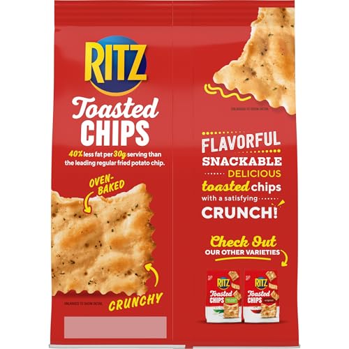 RITZ Toasted Chips Sour Cream and Onion Crackers, Party Snacks, 8.1 oz