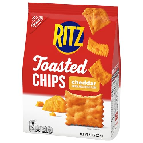 RITZ Toasted Chips Sour Cream and Onion Crackers, Party Snacks, 8.1 oz