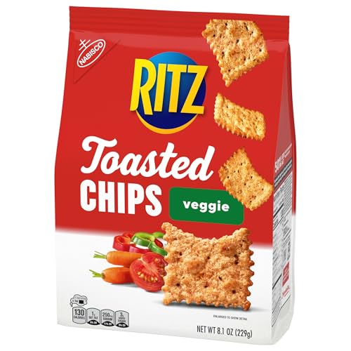 RITZ Toasted Chips Sour Cream and Onion Crackers, Party Snacks, 8.1 oz