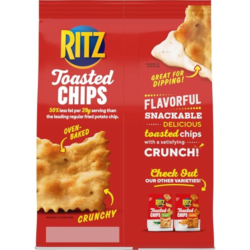 RITZ Toasted Chips Sour Cream and Onion Crackers, Party Snacks, 8.1 oz