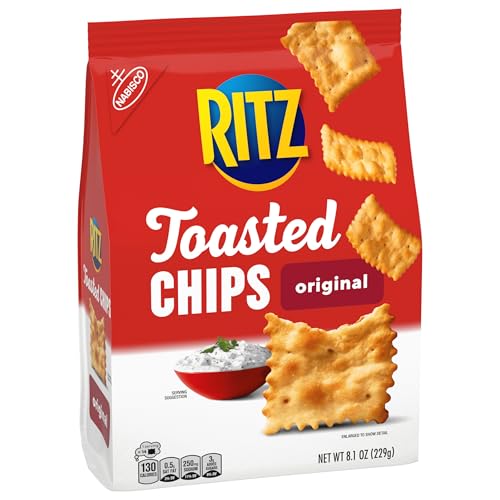 RITZ Toasted Chips Sour Cream and Onion Crackers, Party Snacks, 8.1 oz