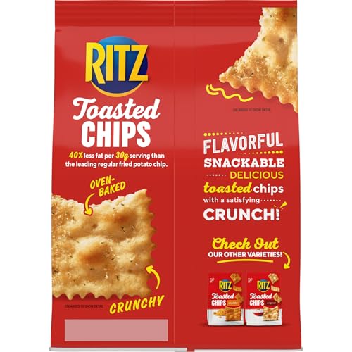 RITZ Toasted Chips Sour Cream and Onion Crackers, Party Snacks, 8.1 oz