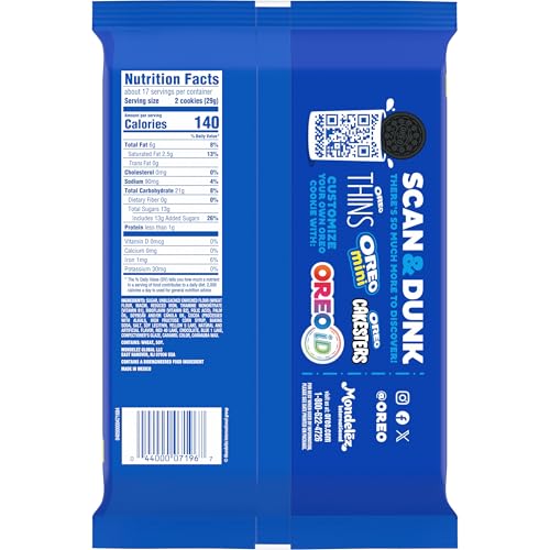 OREO Toffee Crunch Creme with Sugar Crystals Chocolate Sandwich Cookies, Family Size, 17 oz