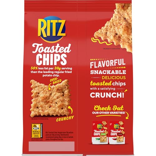RITZ Toasted Chips Sour Cream and Onion Crackers, Party Snacks, 8.1 oz