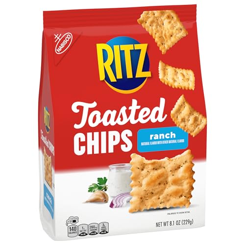 RITZ Toasted Chips Sour Cream and Onion Crackers, Party Snacks, 8.1 oz