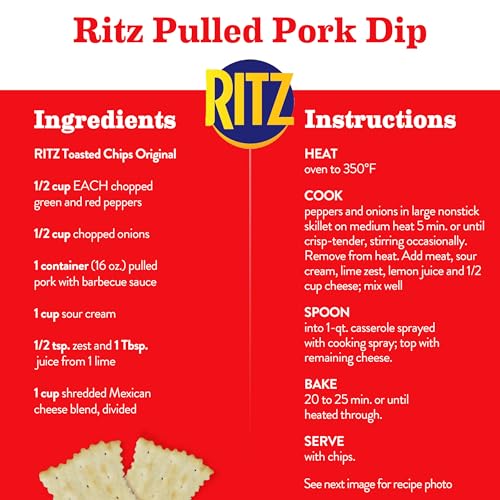RITZ Toasted Chips Sour Cream and Onion Crackers, Party Snacks, 8.1 oz