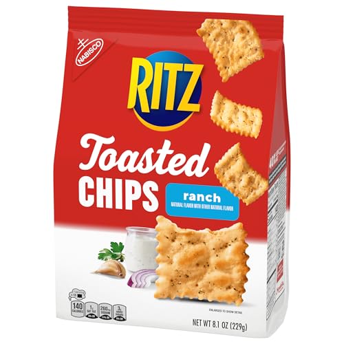 RITZ Toasted Chips Sour Cream and Onion Crackers, Party Snacks, 8.1 oz