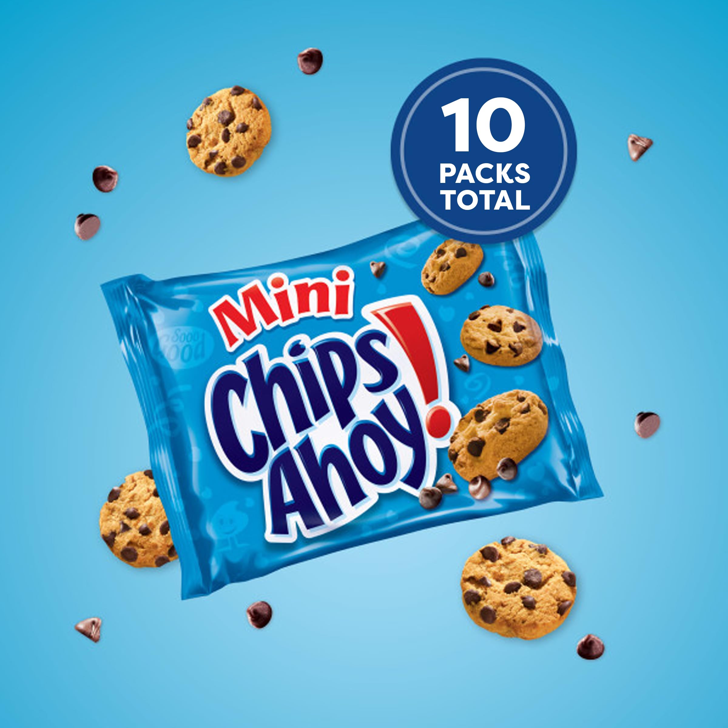CHIPS AHOY! Mini Original Chocolate Chip Cookies, 10 Snack Packs