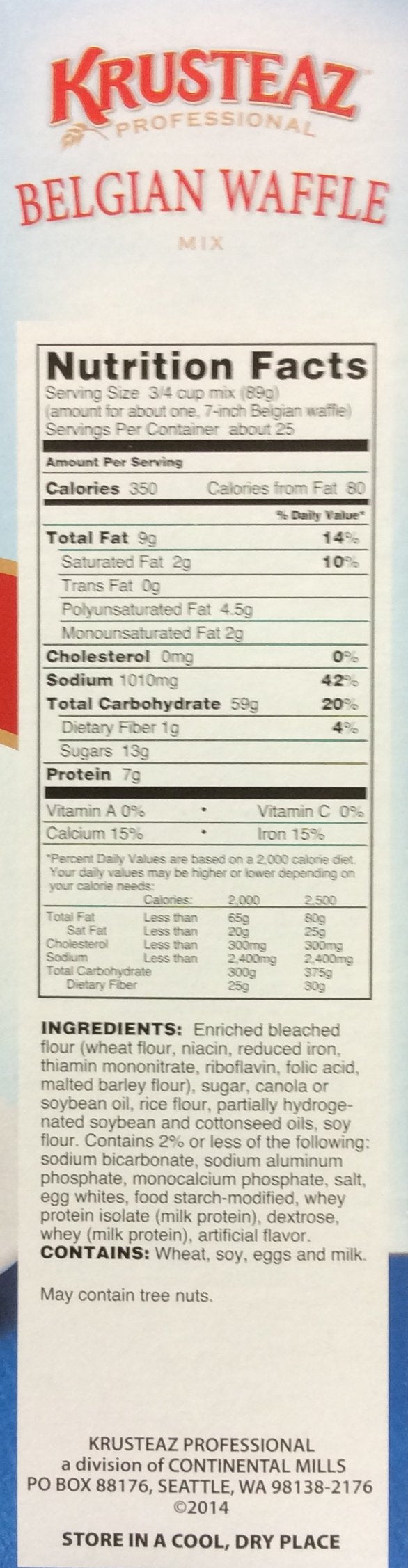 Krusteaz Light & Crispy Belgian Waffle Mix No Artificial Flavors, Colors, or Preservatives 28 Ounce (Pack of 2)