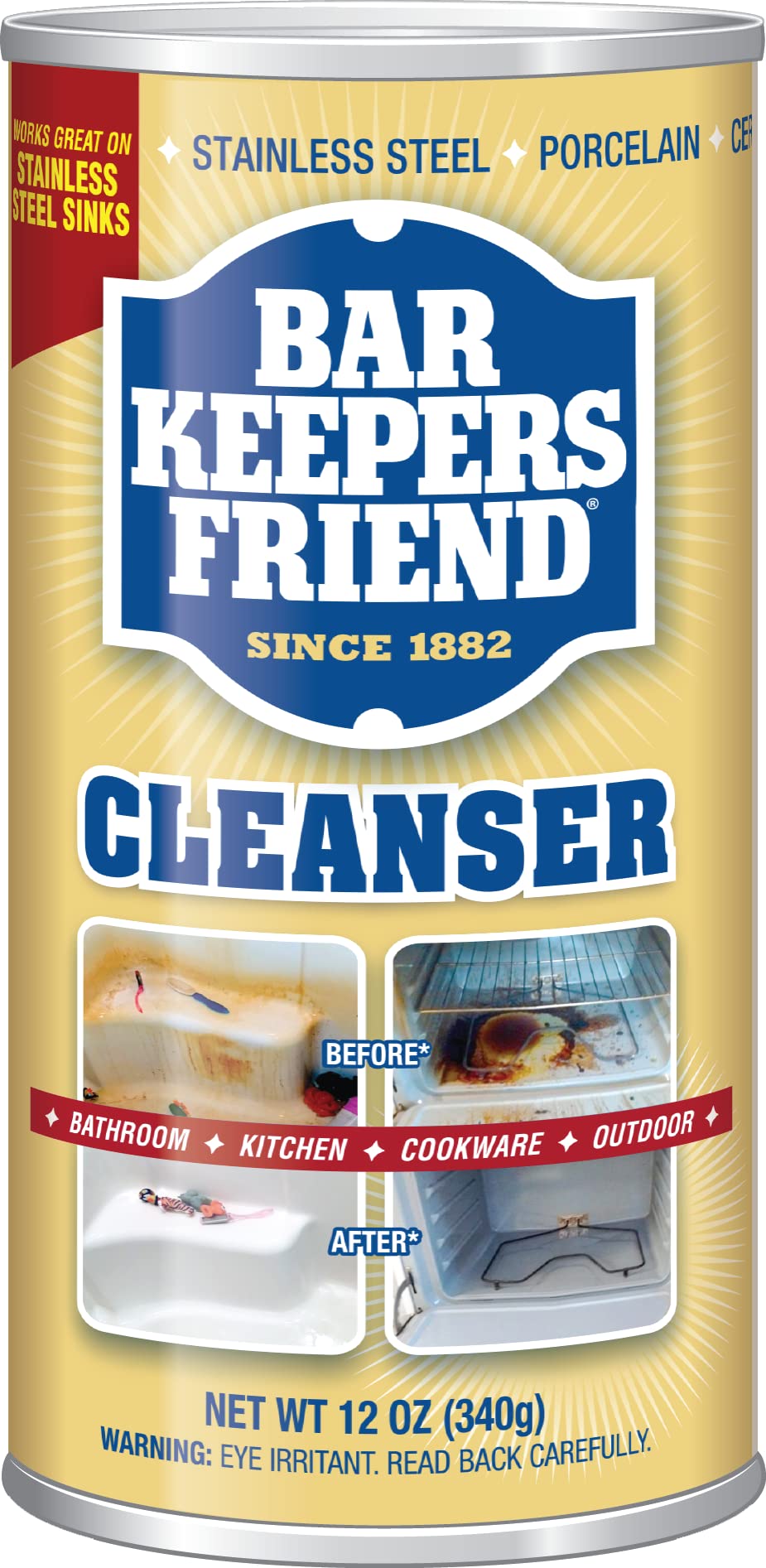 Bar Keepers Friend All-Purpose Cleaner & Polish 12 oz (Pack of 3)