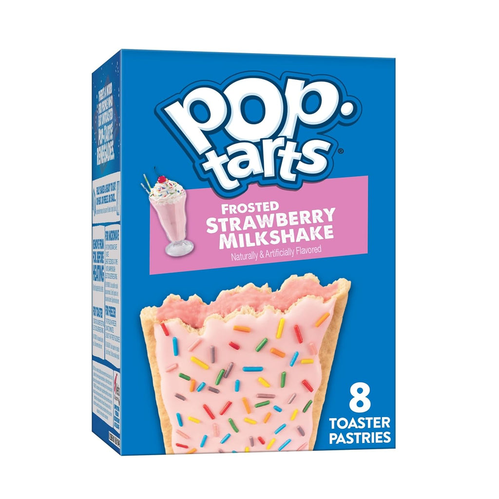 Pop-Tarts Toaster Pastries, Breakfast Foods, Kids Snacks, Frosted Strawberry Milkshake (8 Pop-Tarts)