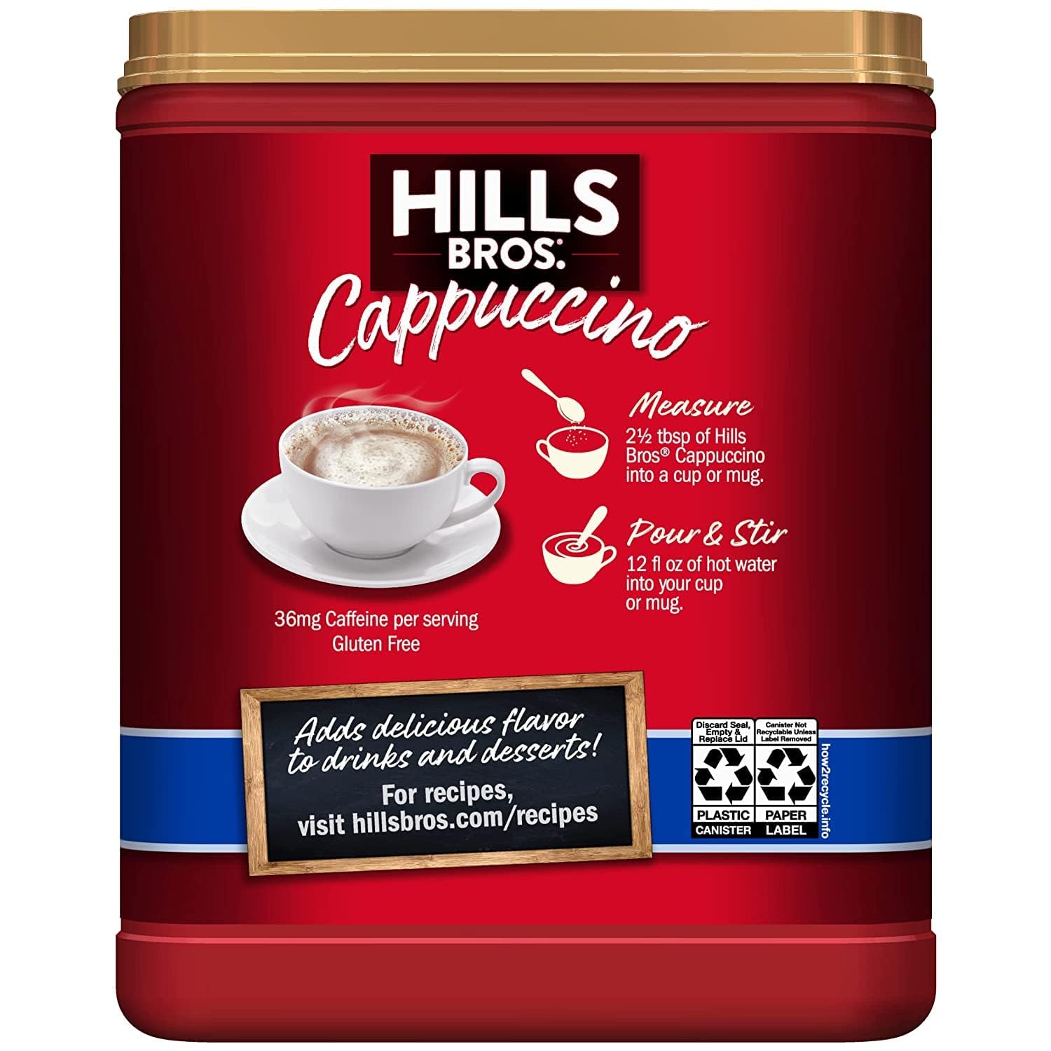 Hills Bros Cappuccino French Vanilla, 12 Ounce (Pack of 3)