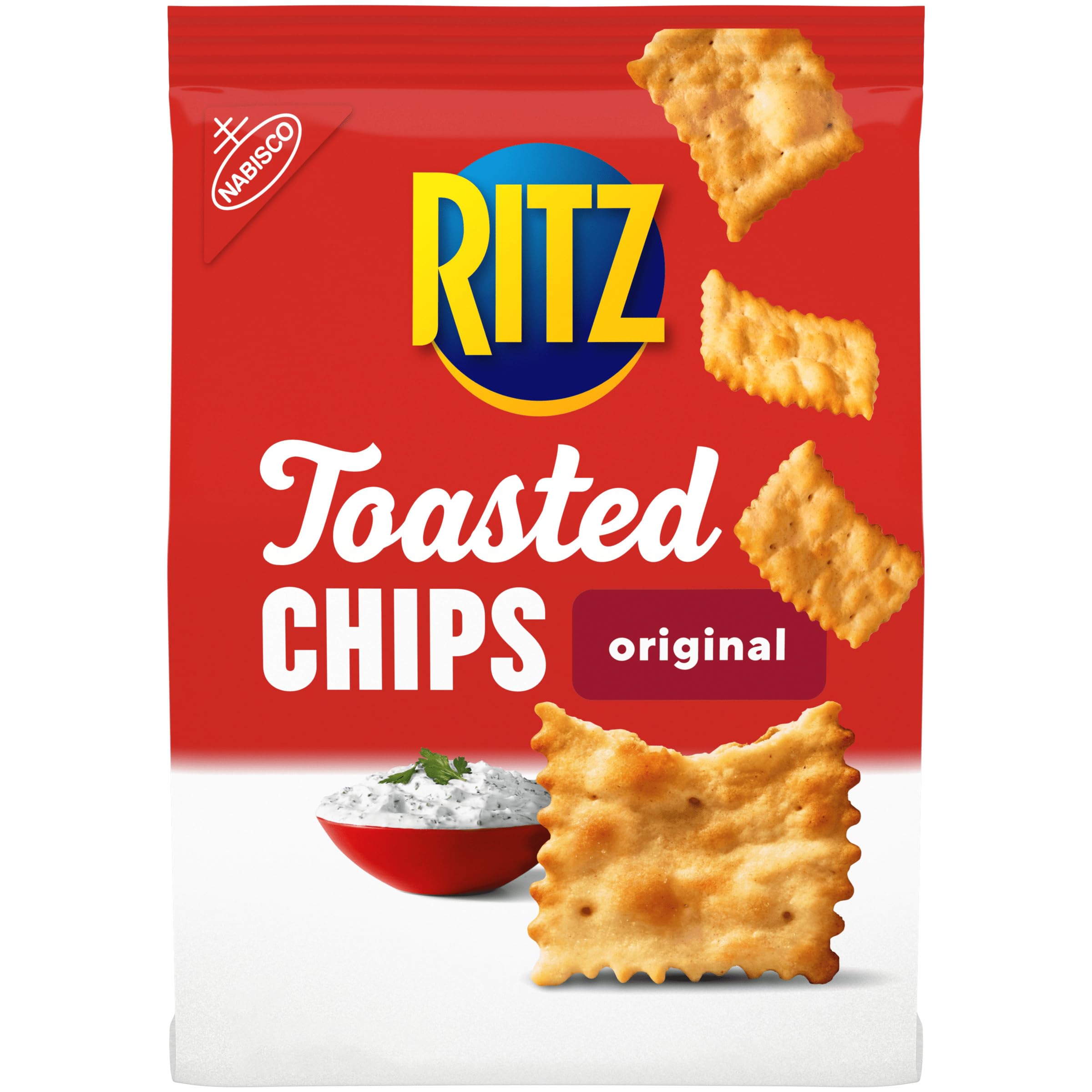 RITZ Toasted Chips Sour Cream and Onion Crackers, Party Snacks, 8.1 oz