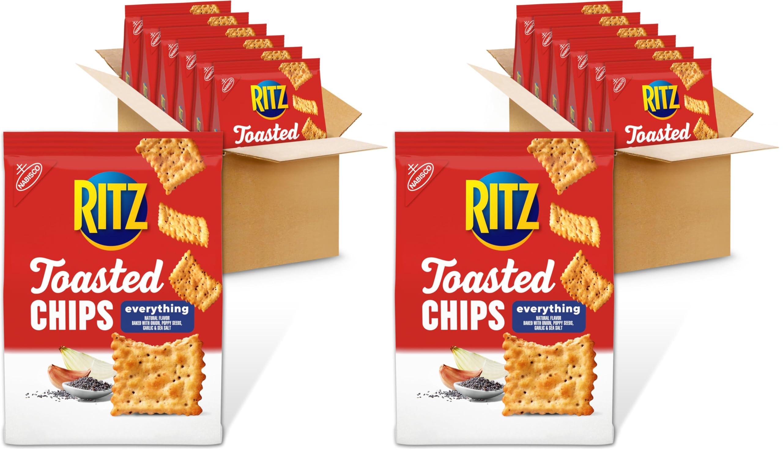 RITZ Toasted Chips Sour Cream and Onion Crackers, Party Snacks, 8.1 oz