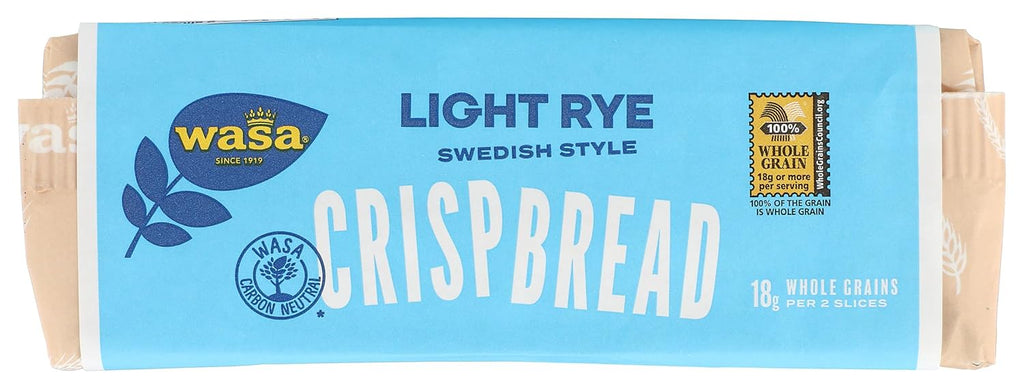 Wasa Light Rye Crispbread, 9.5 oz, Rye Crackers, Non-GMO Ingredients, Good Source of Fiber