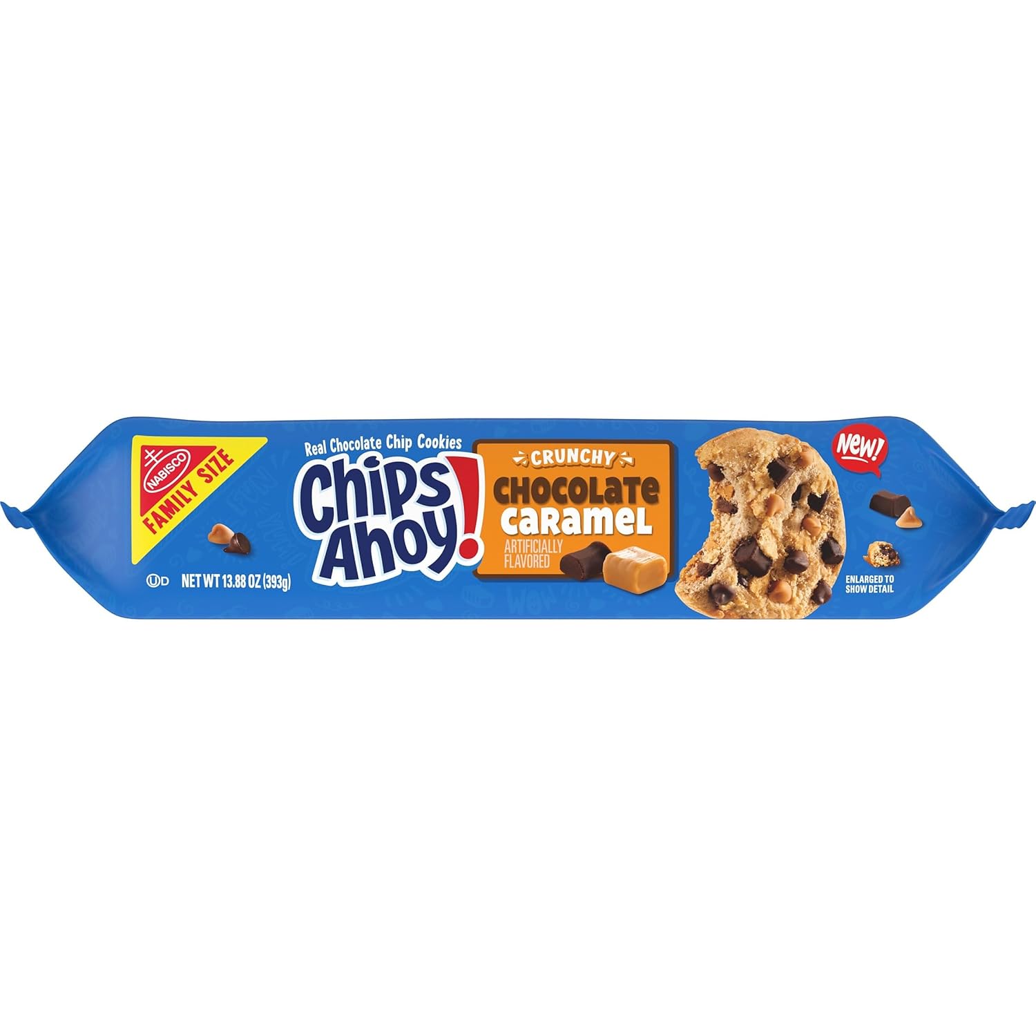 CHIPS AHOY! Crunchy Chocolate Caramel Chocolate Chip Cookies, Family Size, 13.88 oz