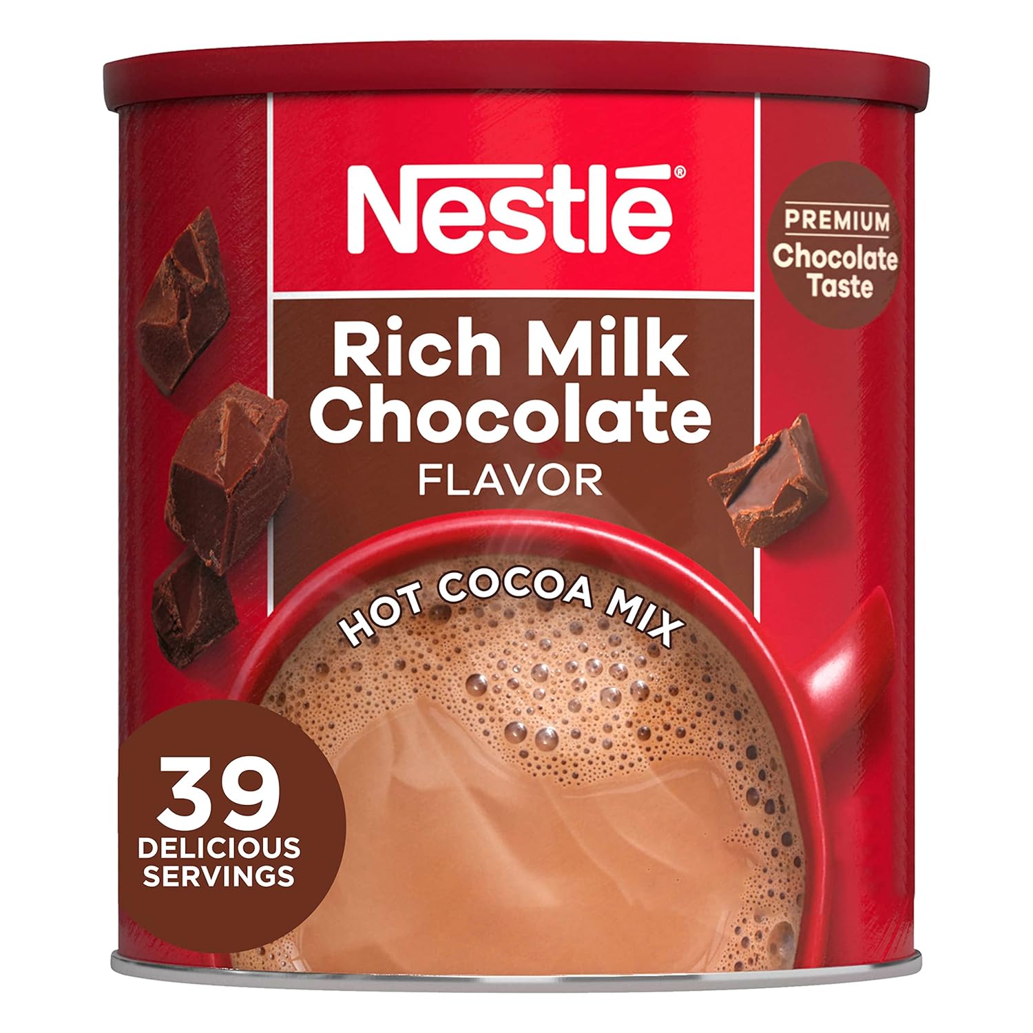 NESTLE Classic Rich Milk Chocolate Hot Cocoa Mix, 27.7 oz. Canister Hot Chocolate Made with Real Cocoa