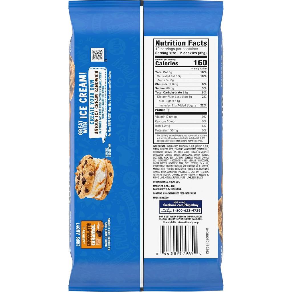 CHIPS AHOY! Crunchy Chocolate Caramel Chocolate Chip Cookies, Family Size, 13.88 oz