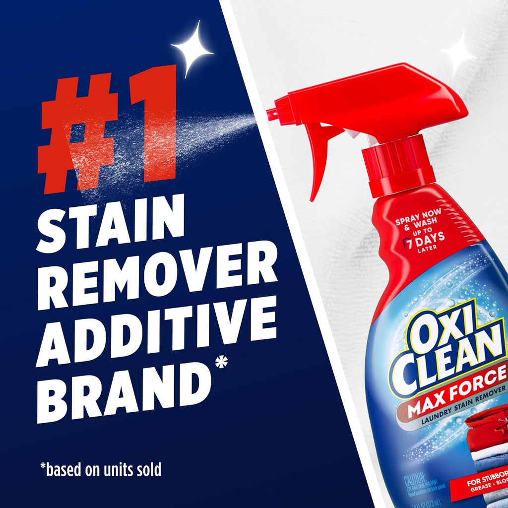OxiClean Max Force Laundry Stain Remover Spray, Newborn & Baby Essentials, Stain Treater, 12 fl oz, 3-Pack