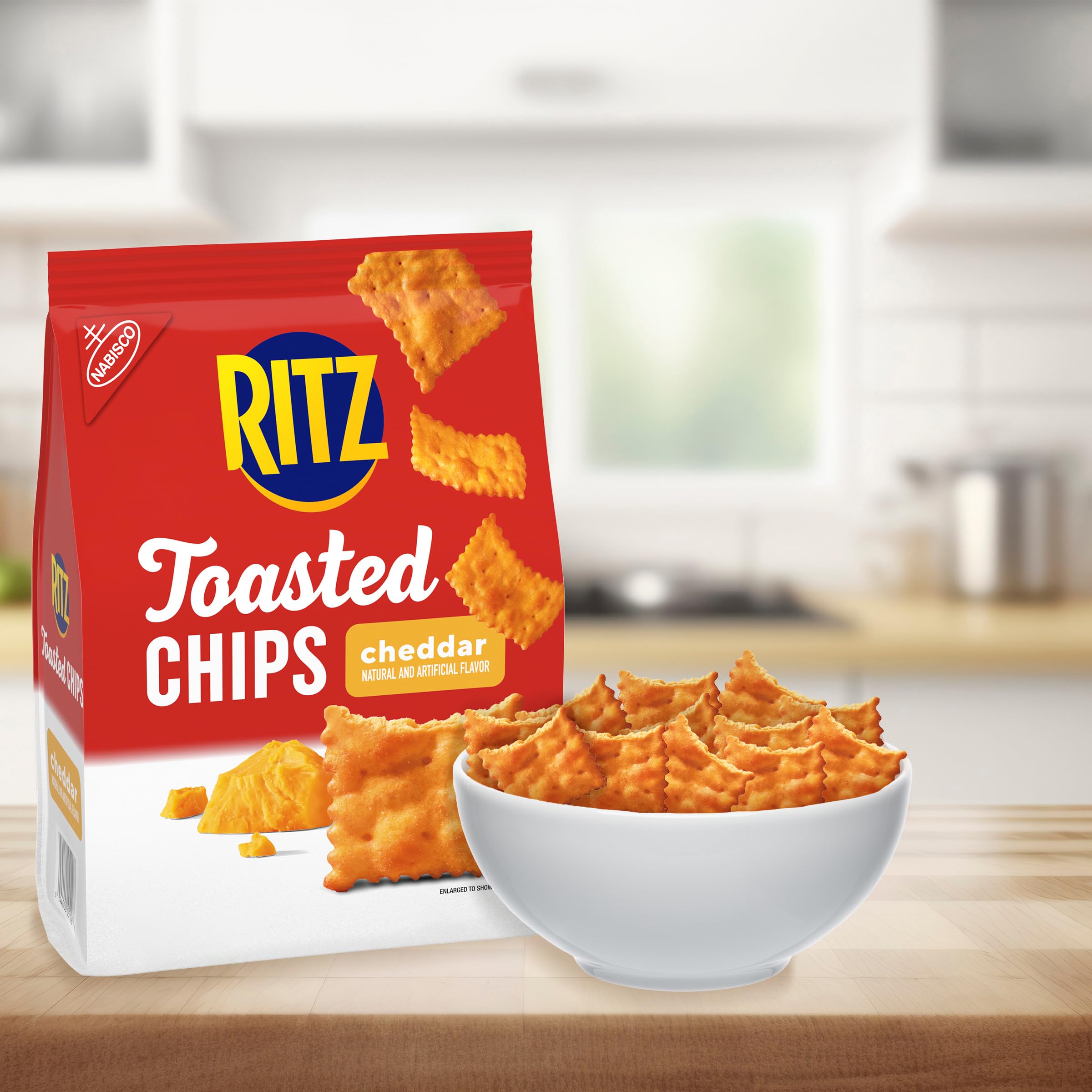 RITZ Toasted Chips Sour Cream and Onion Crackers, Party Snacks, 8.1 oz