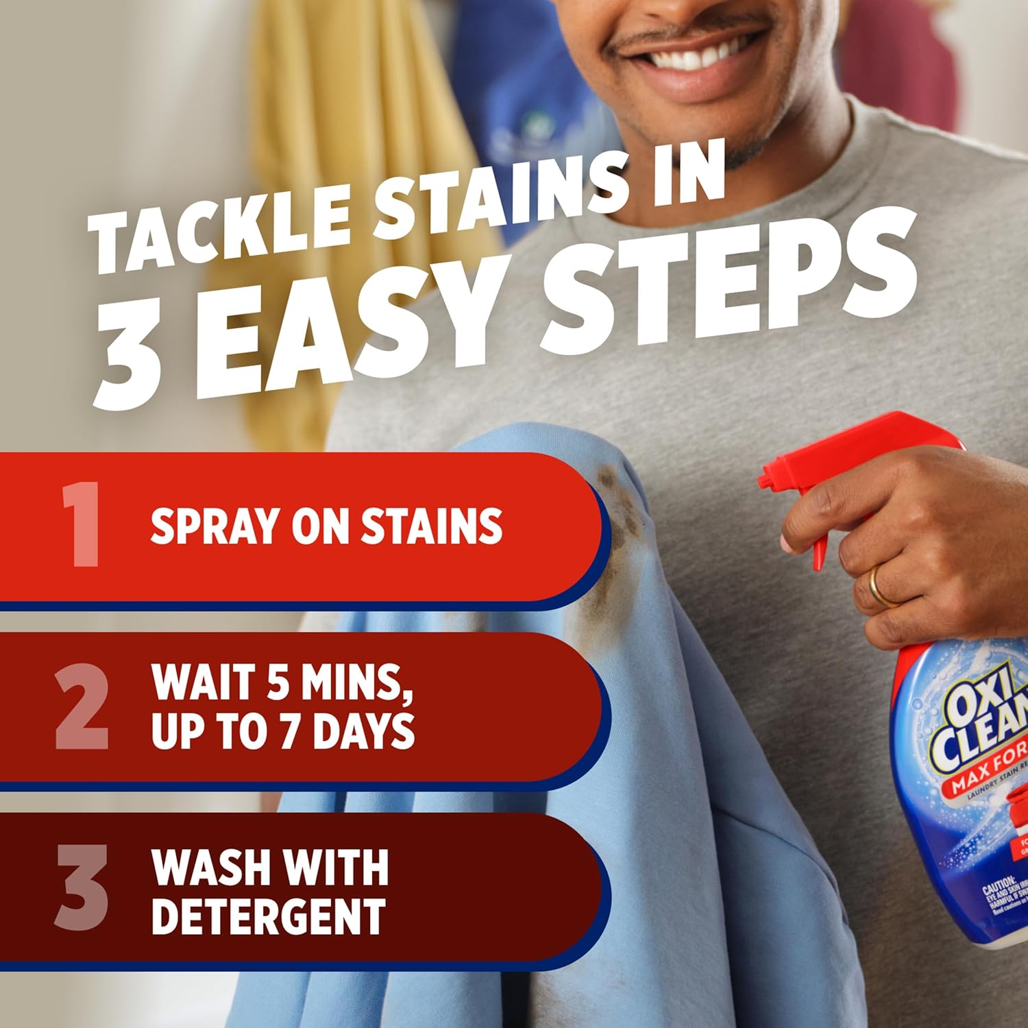 OxiClean Max Force Laundry Stain Remover Spray, Newborn & Baby Essentials, Stain Treater, 12 fl oz, 3-Pack