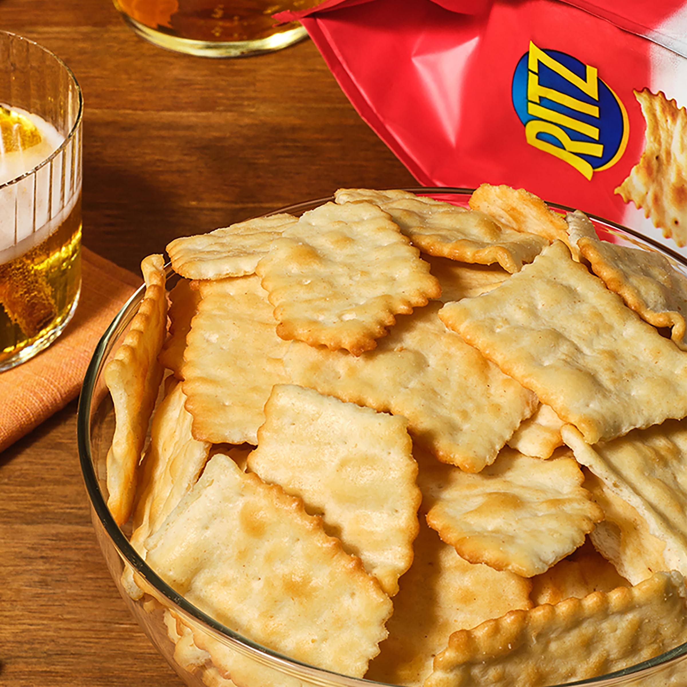 RITZ Toasted Chips Sour Cream and Onion Crackers, Party Snacks, 8.1 oz