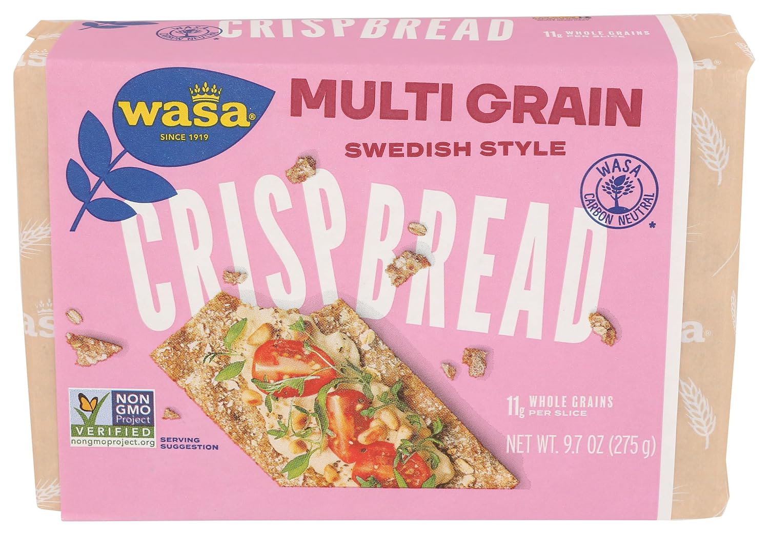 Wasa Multi Grain Crispbread, 9.7 oz, Crackers, Non-GMO Ingredients, Good Source of Fiber