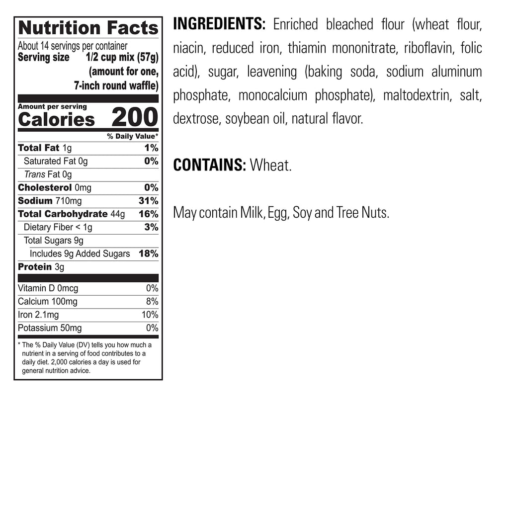 Krusteaz Light & Crispy Belgian Waffle Mix No Artificial Flavors, Colors, or Preservatives 28 Ounce (Pack of 2)