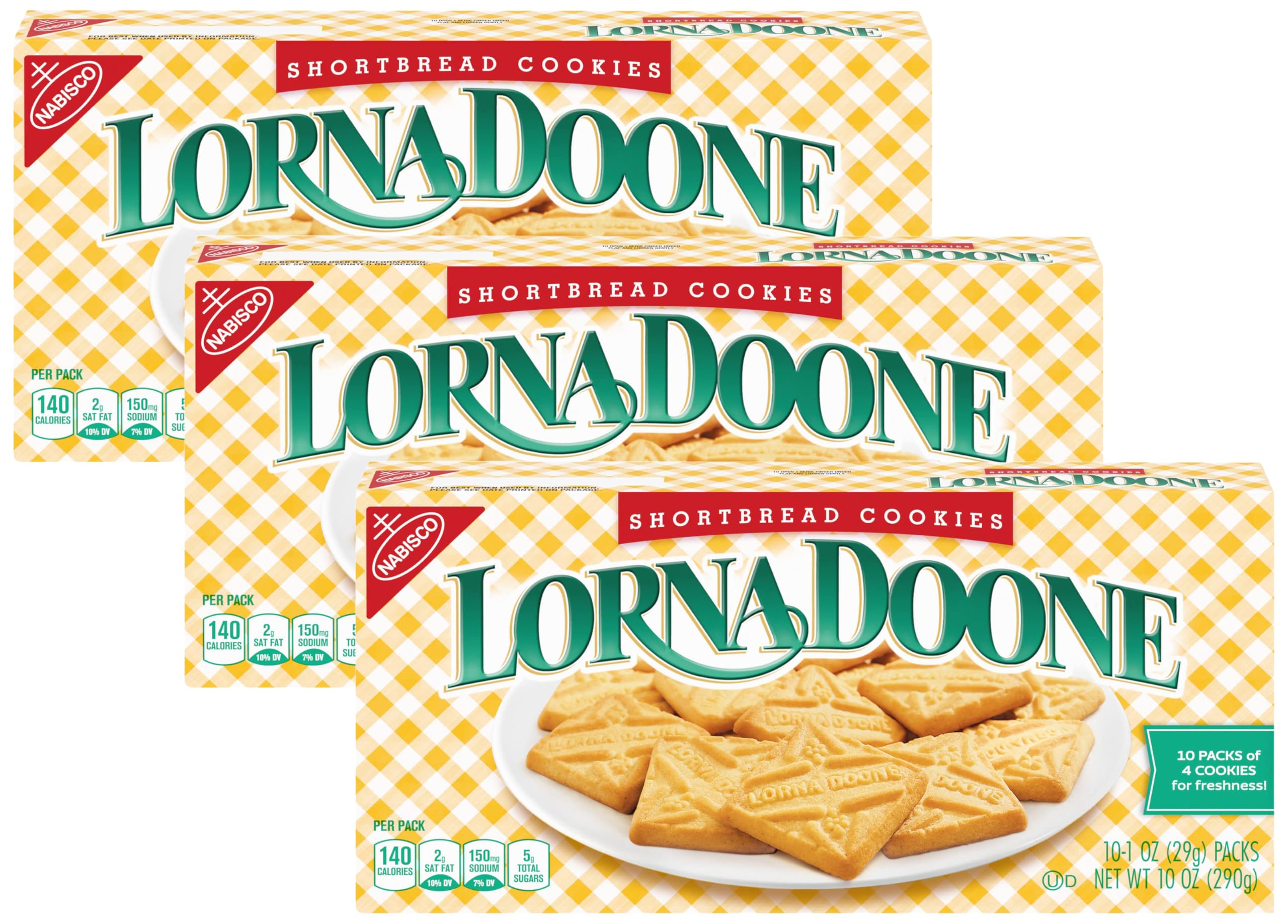 Lorna Doone Shortbread Cookies, 10 Snack Packs (4 Cookies Per Pack)