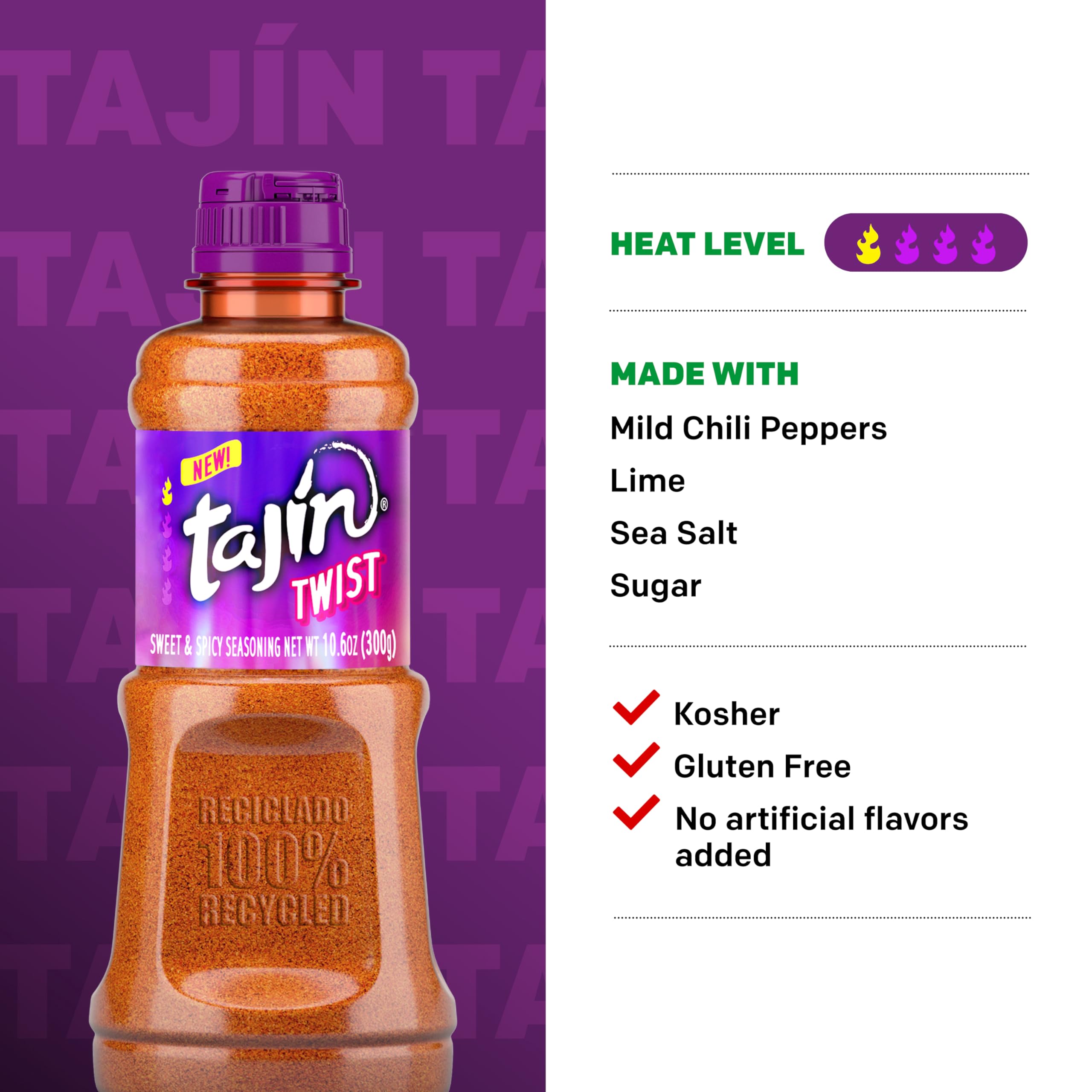 Tajín Twist Sweet and Spicy Seasoning, Fruit and Chili Powder, 10.6oz