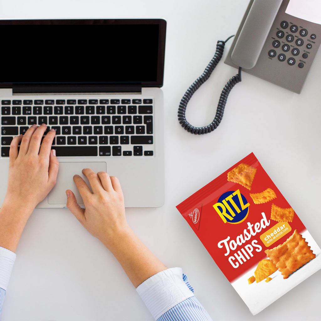 RITZ Toasted Chips Sour Cream and Onion Crackers, Party Snacks, 8.1 oz