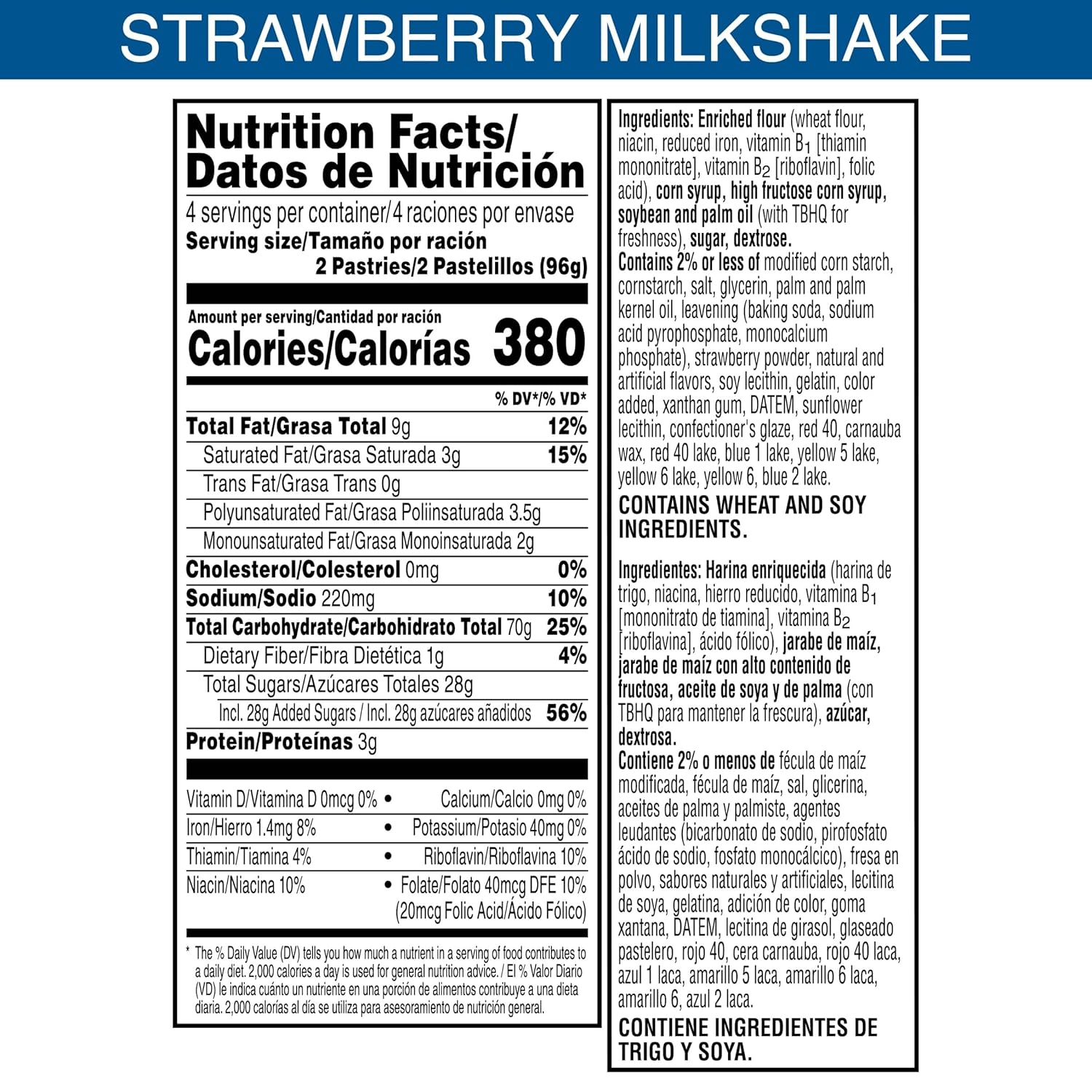 Pop-Tarts Toaster Pastries, Breakfast Foods, Kids Snacks, Frosted Strawberry Milkshake (8 Pop-Tarts)
