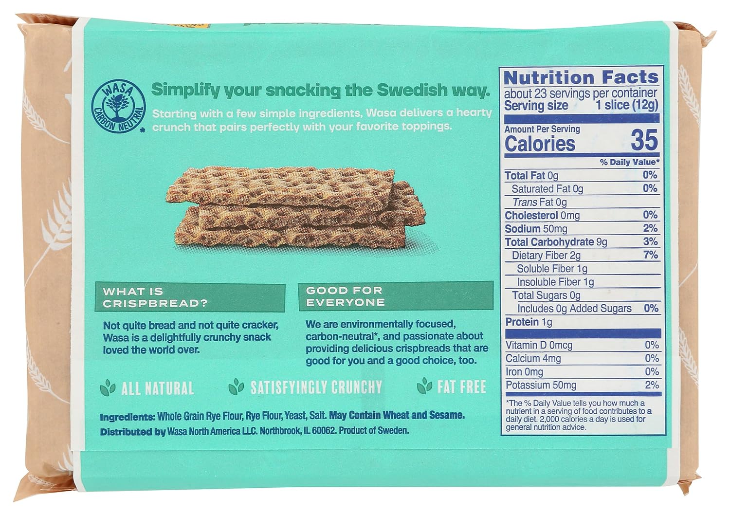 WASA Sourdough Rye Crispbread, 9.7 OZ