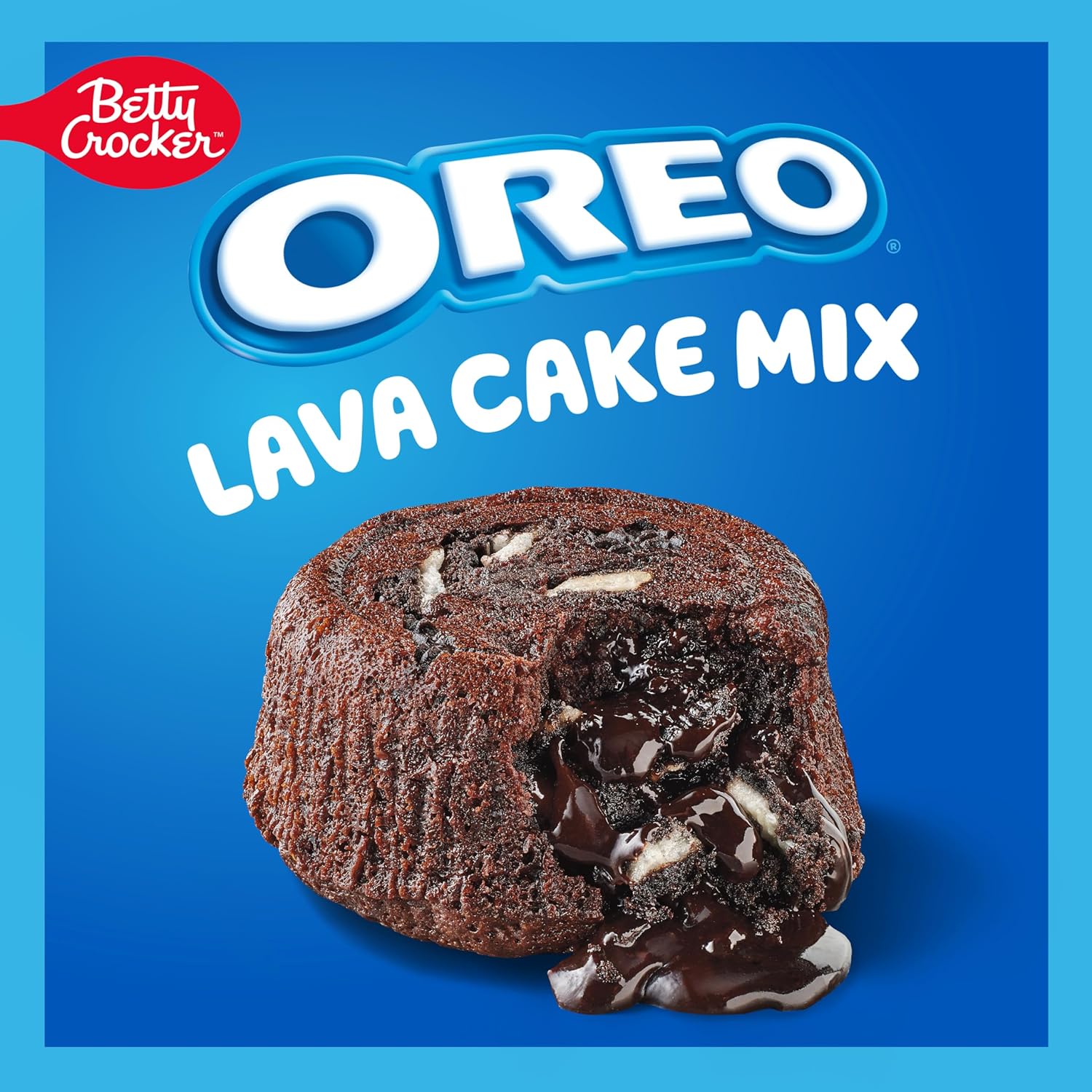 Betty Crocker OREO Lava Cake Mix, Chocolate Lava Cake Baking Mix With OREO Cookie Pieces, 8.3 oz